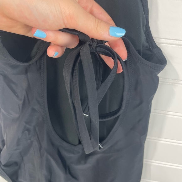 Aerie Black Full Coverage One Piece Padded Halter Neck Swimsuit S Women’s EUC - Picture 6 of 11
